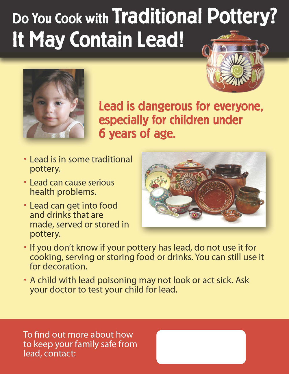 Screen shot of Do You Cook with Traditional Pottery fact sheet