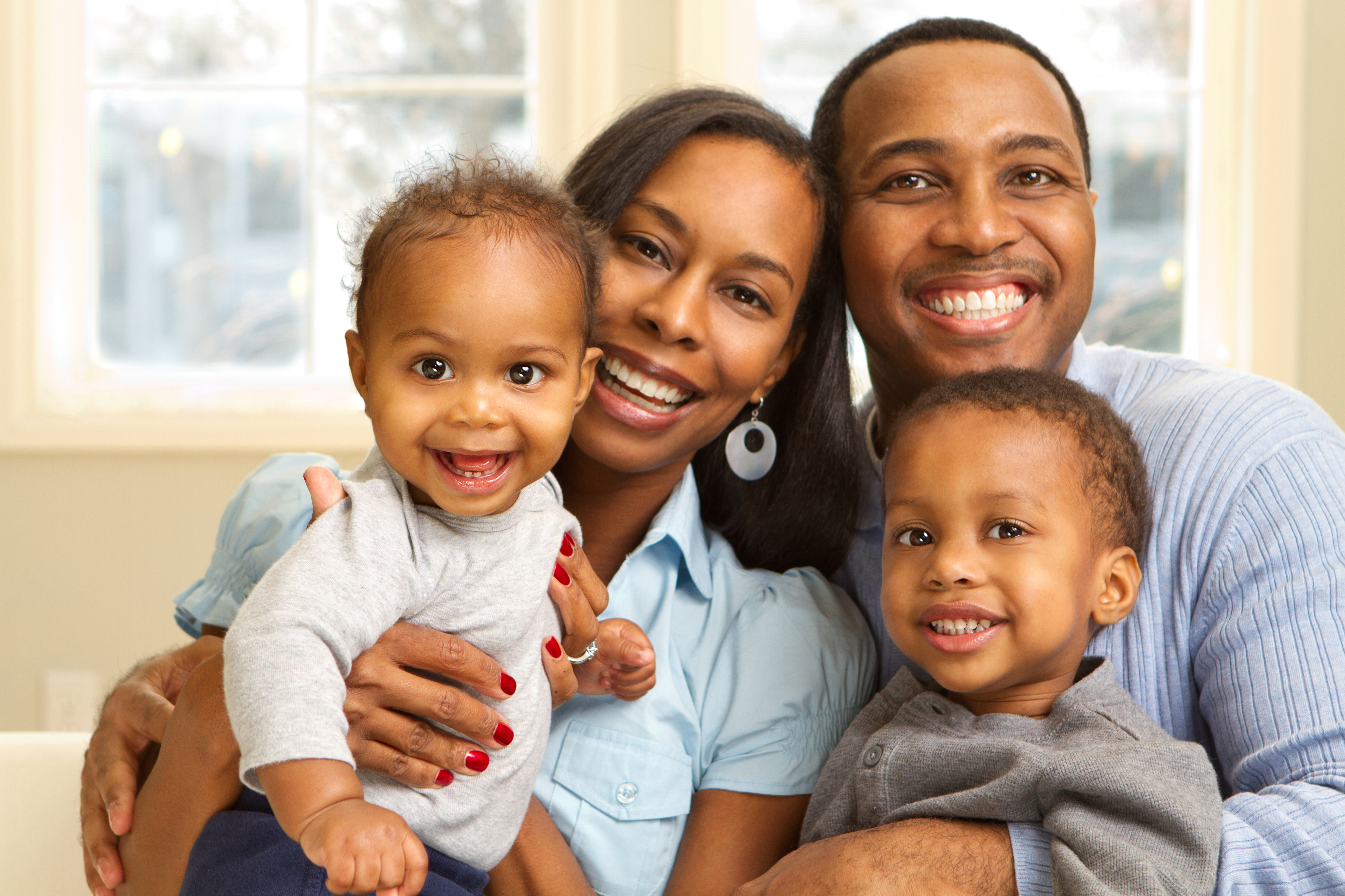 Family with two young children