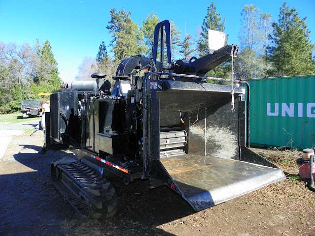 The left side of the wood chipper involved in the incident.