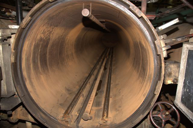 The inside of the retort