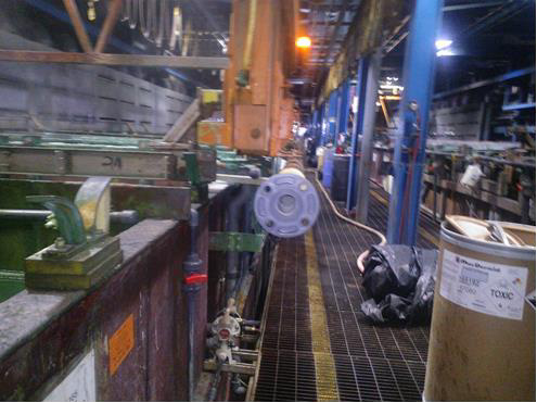 The safety sensor at the end of the hoist.