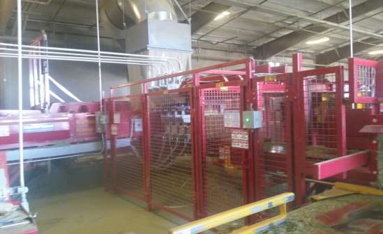 The hay baler compression, strap chamber, output scale, and cutter box.