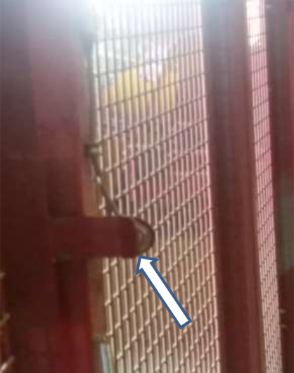 The safety sensor on the gate.