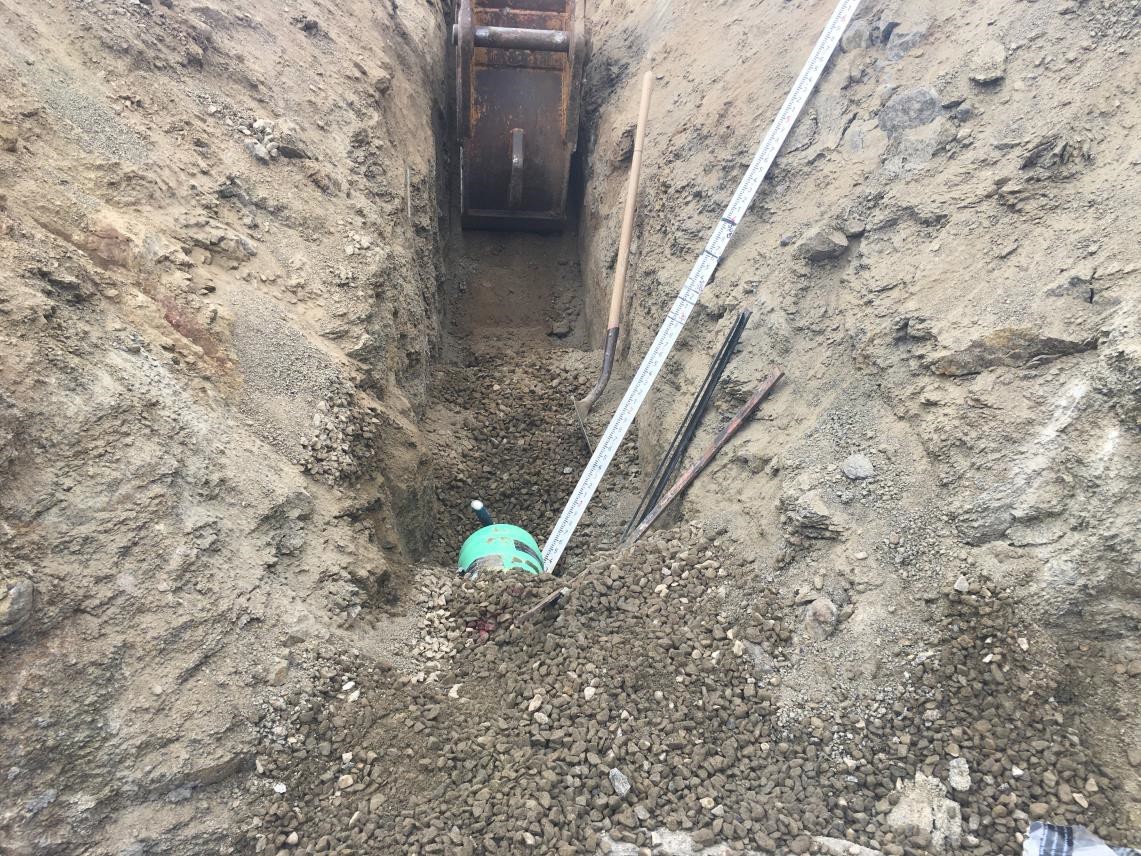 view of a trench from above
