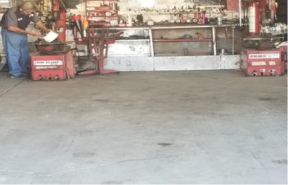 interior photo of a tire shop