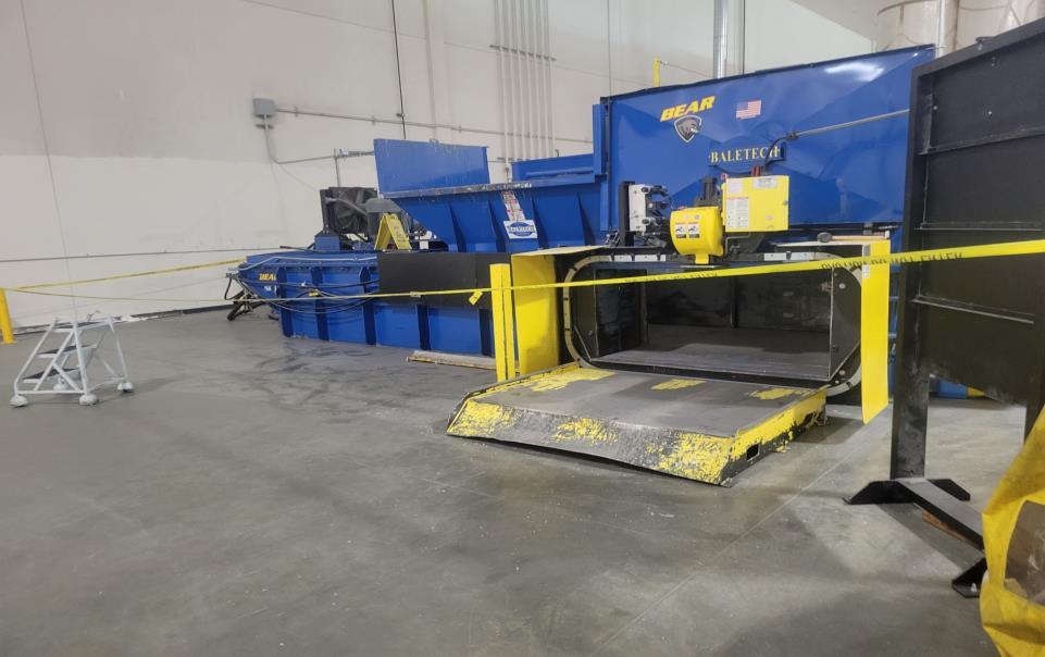 The location where the finished bale is pushed out of the machine