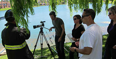 FACE program investigators on a lakeshore FACE program investigators on a lakeshore