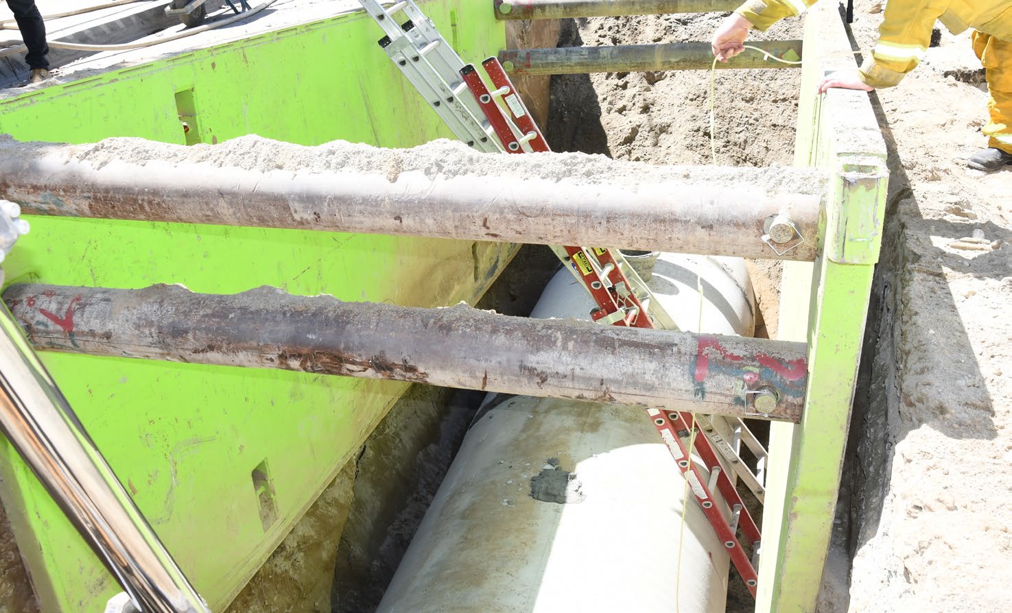 Ladder in trench