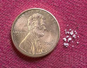 Una cantidad fatal de fentanilo junto a una moneda de un centavo