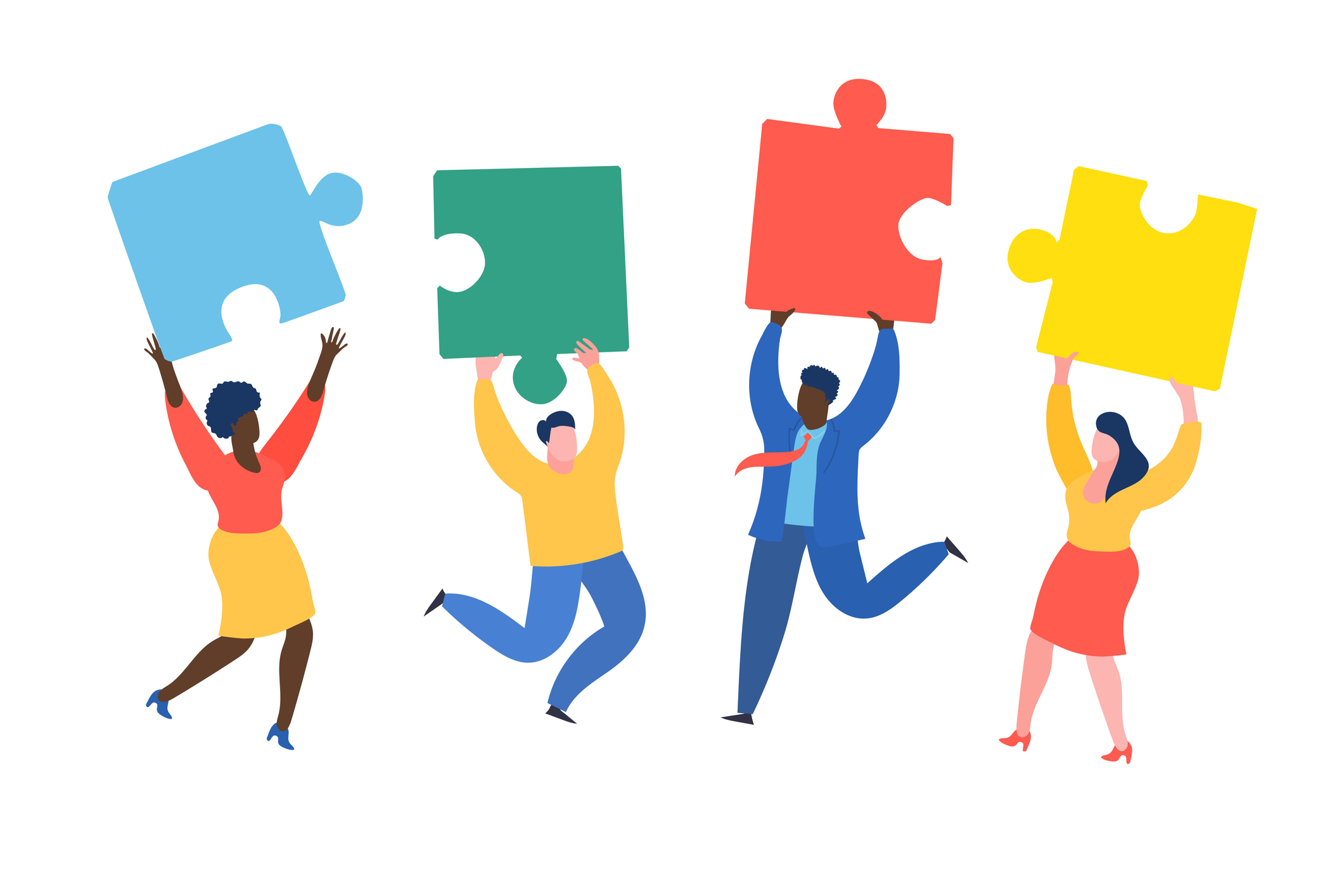 Temwork with Puzzle Pieces