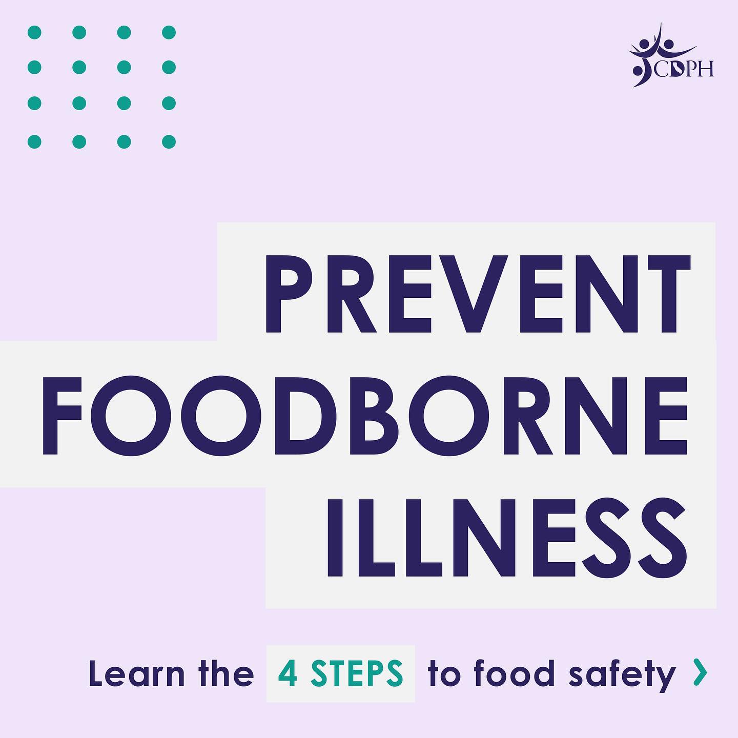 Prevent foodborne illness - learn the 4 steps of food safety