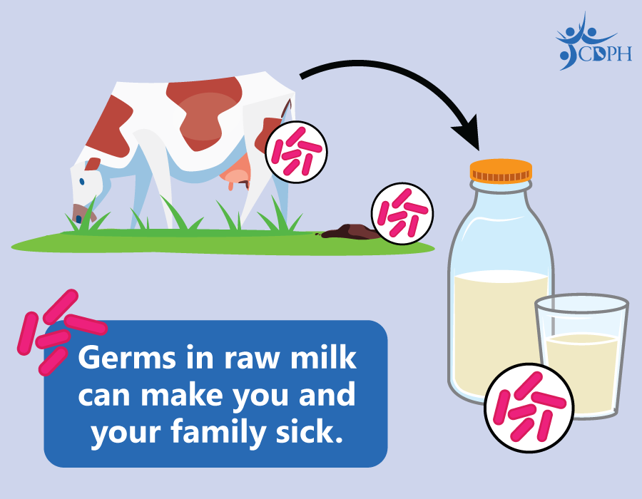 Germs in raw milk can make you and your family sick.