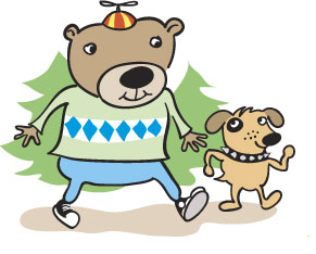 Timothy Tickfinder and his dog Bullseye