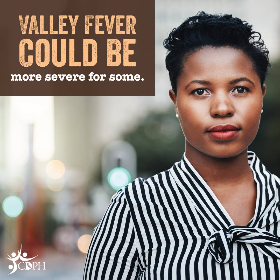 Valley fever could be more severe for some. Black woman outside.
