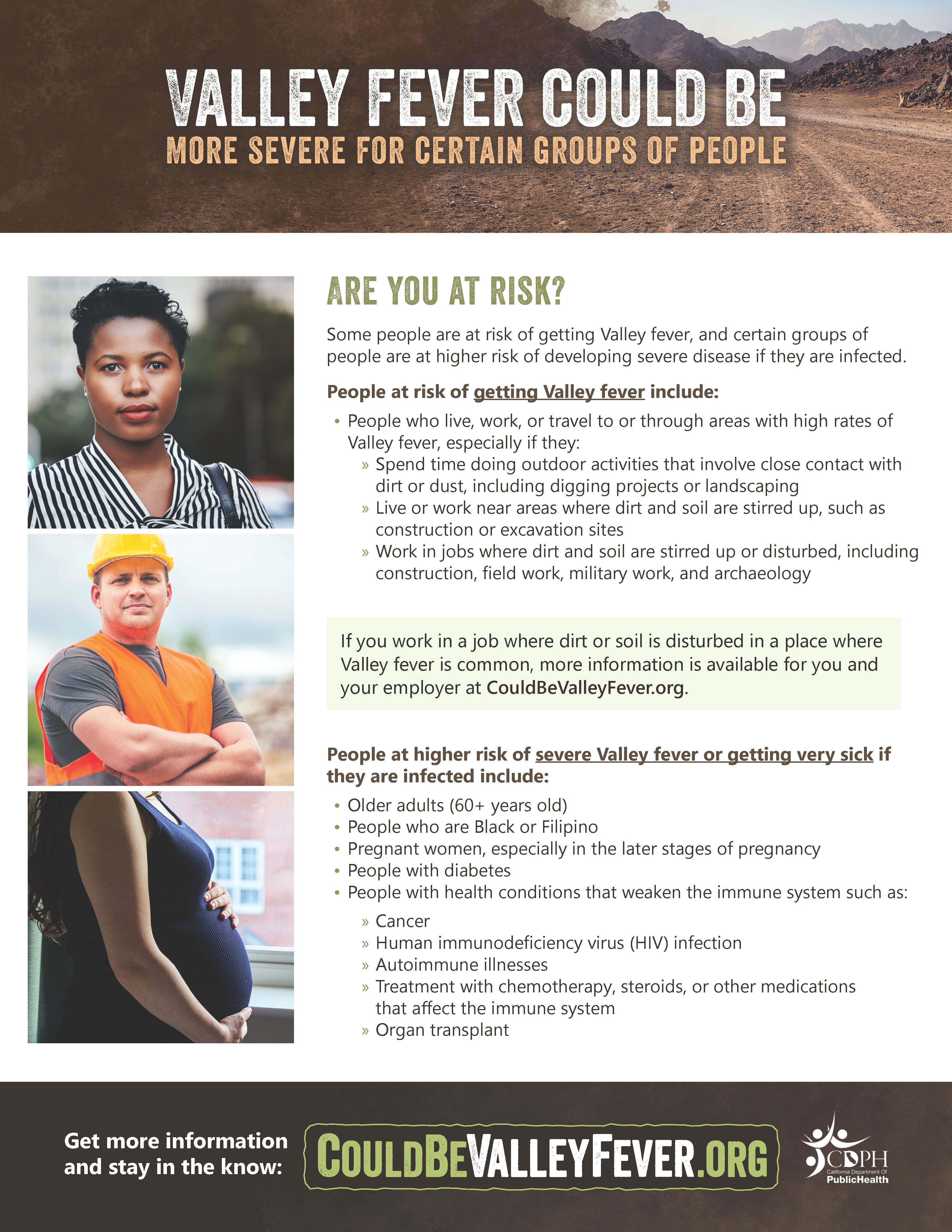 Valley fever risk groups flyer Valley fever risk groups flyer