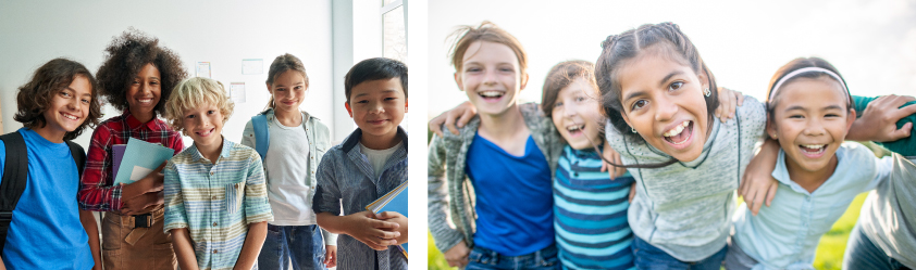 image of diverse group of preteens and adolescents smiling at viewer