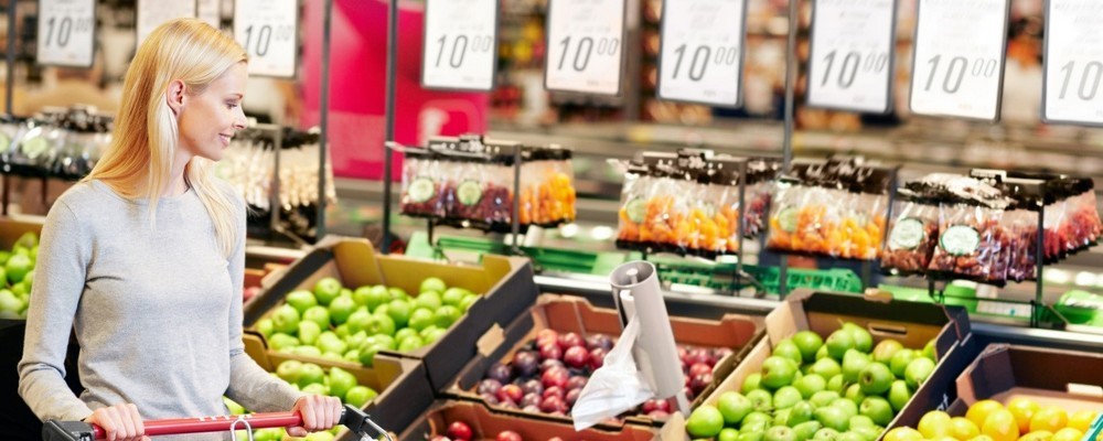 Woman grocery shopping
