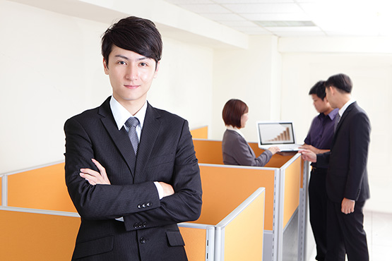 Employees brainstorming