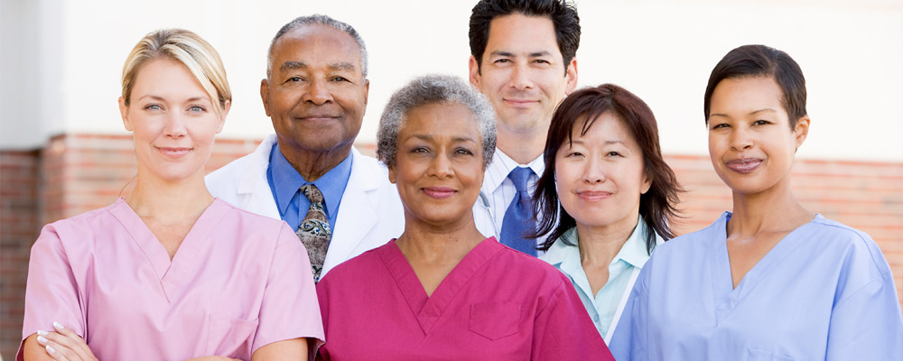 Healthcare professionals smiling