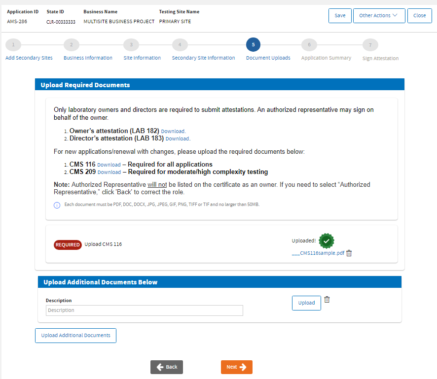 Required documents upload Required documents upload