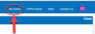 Click My Home on your screen to go back to welcome screen