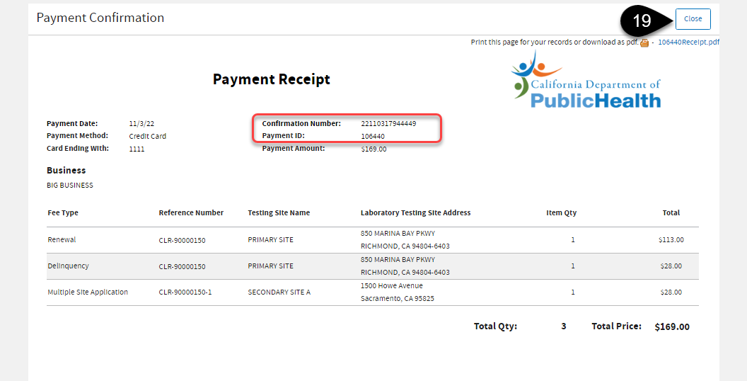 19 Payment Receipt